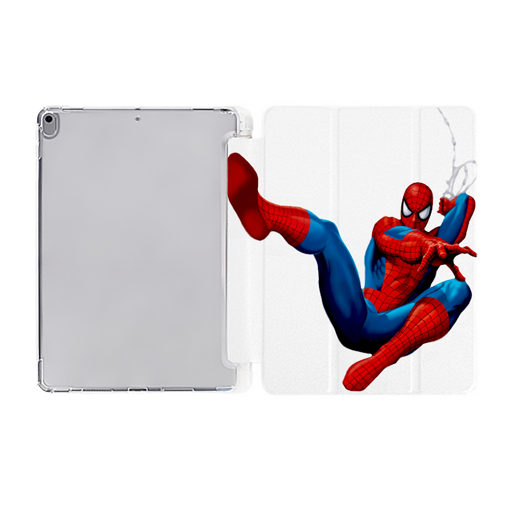 Spider Man スパイダーマン IPad ケース ペン収納付き 三つ折りスタンド PUレザー×シリコン 対応機種9.5/10.5/10.9インチ